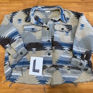 BOHO oversized button up jacket size large